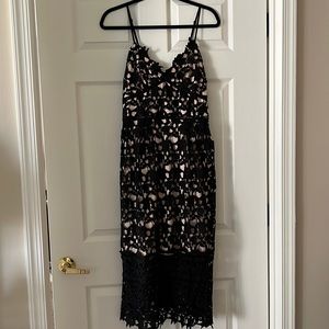 ASTR Black Lace Midi Dress